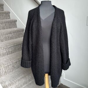 ZARA Black Open Long Cardigan SZ M